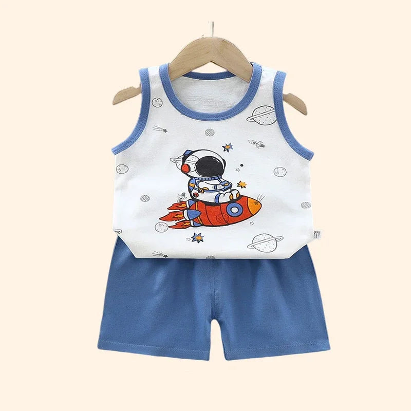 Kids Summer Clothing Set | Cotton Vest