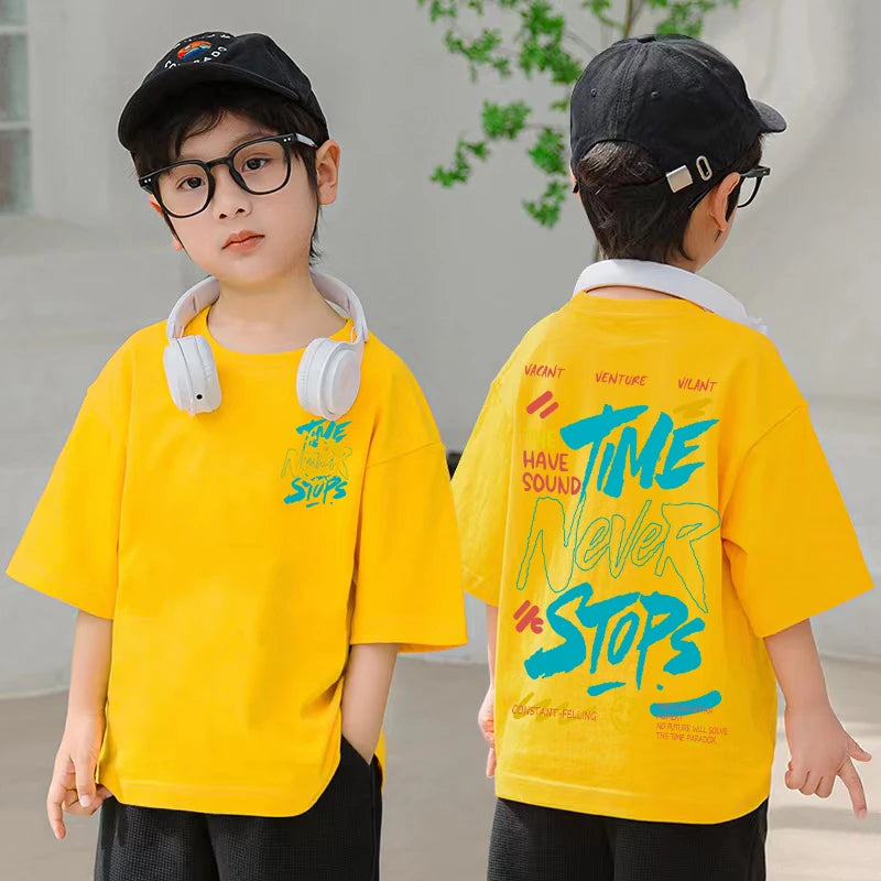 Korean Kids Hip Hop T-Shirts | Boys Short Sleeve Tees