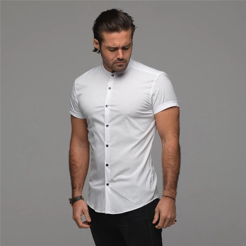 Men’s Slim Fit Short Sleeve Shirt | Summer Dress
