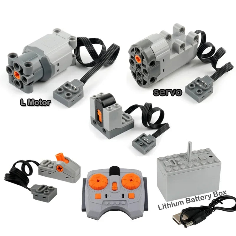Servo Motor & Lithium Battery Box | Technical Building Blocks Parts