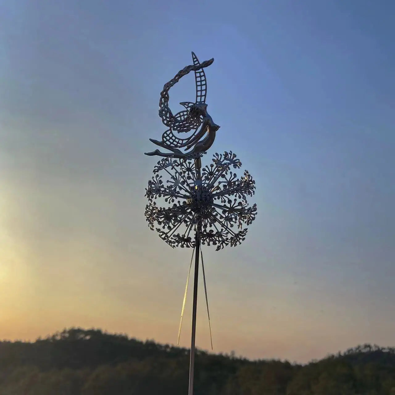 Metal Fairy Wings Garden Statues, Garden Accessories, Dandelions, Metal Elf, Decoration, Lawn, Landscape Sculpture