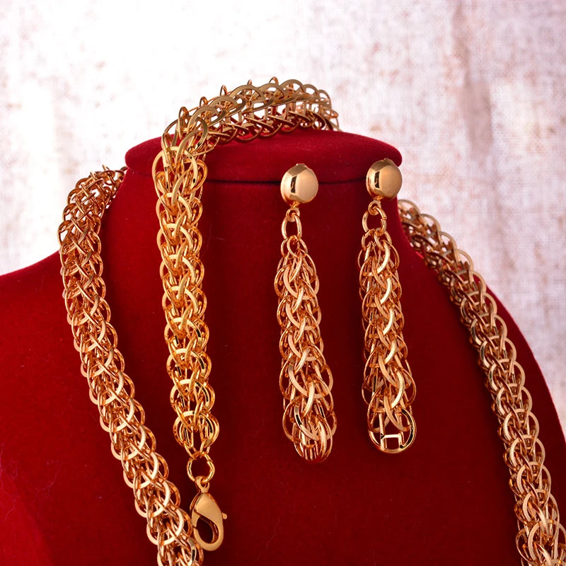 Dubai Gold Plated Jewelry Set | Romantic Nigerian Wedding Gift