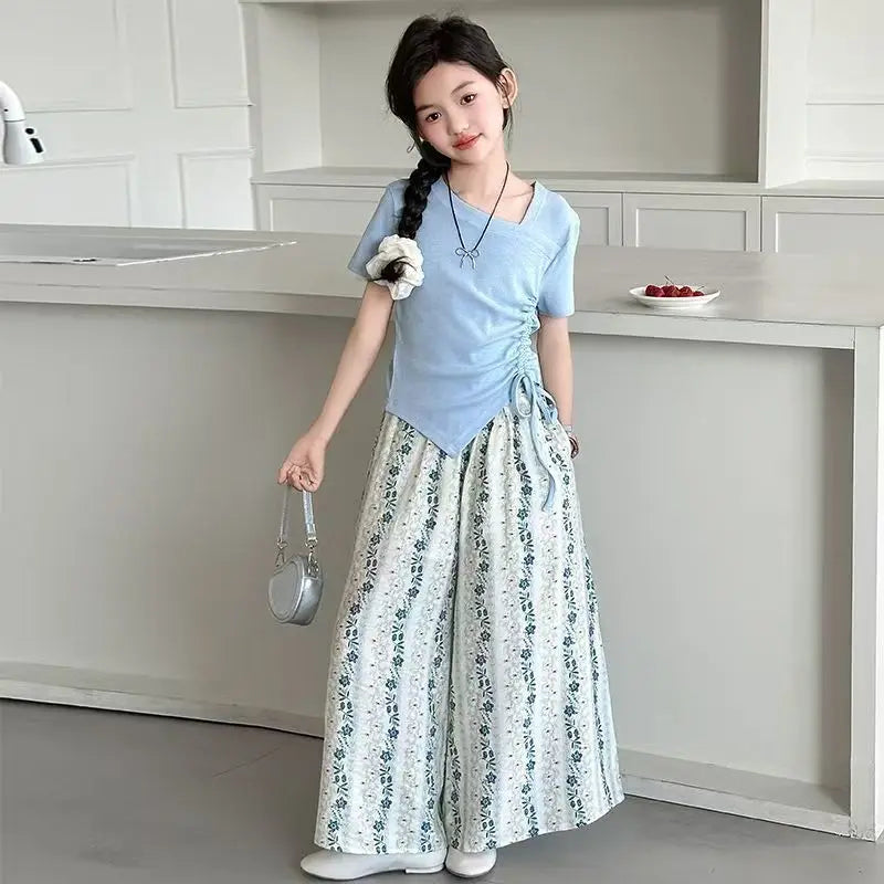 Luxury Korean Kids Summer Clothing Set for Girls