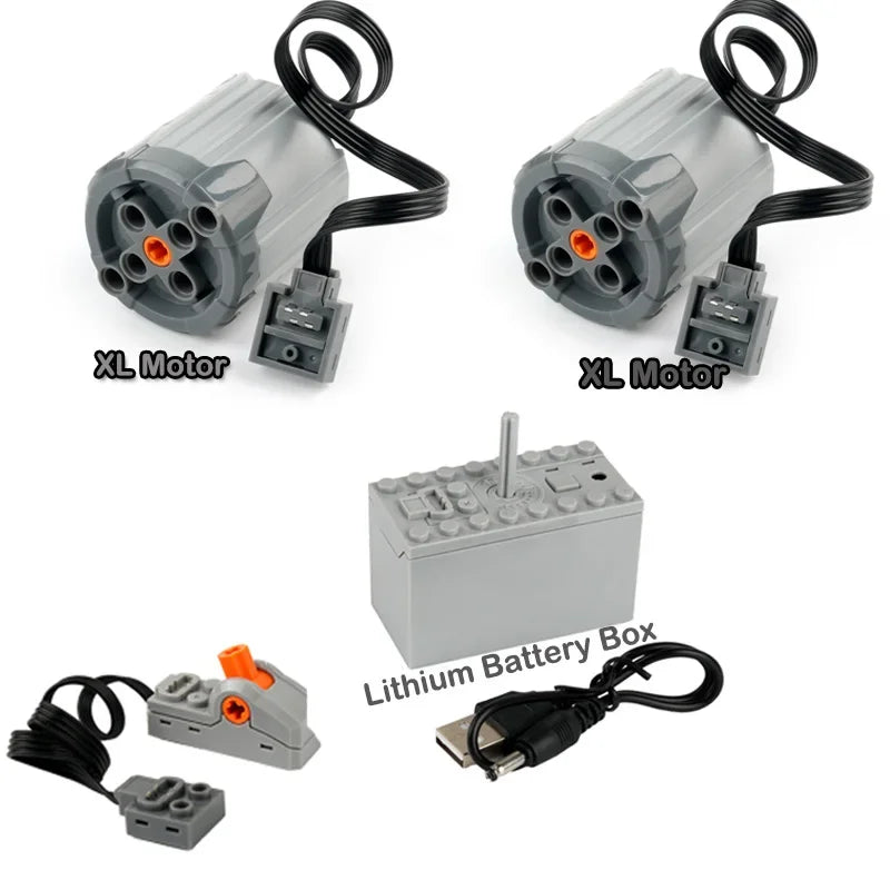 Servo Motor & Lithium Battery Box | Technical Building Blocks Parts