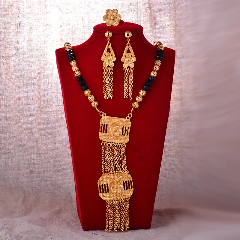 Dubai Gold Plated Jewelry Set | Romantic Nigerian Wedding Gift