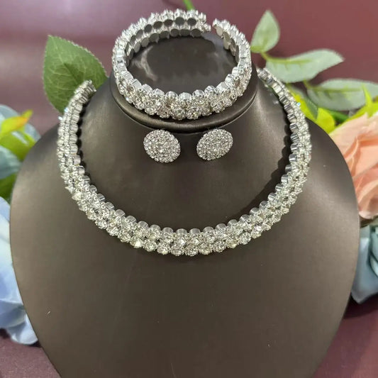 3-Piece Crystal Jewelry Set | Necklace, Earrings & Bracelet