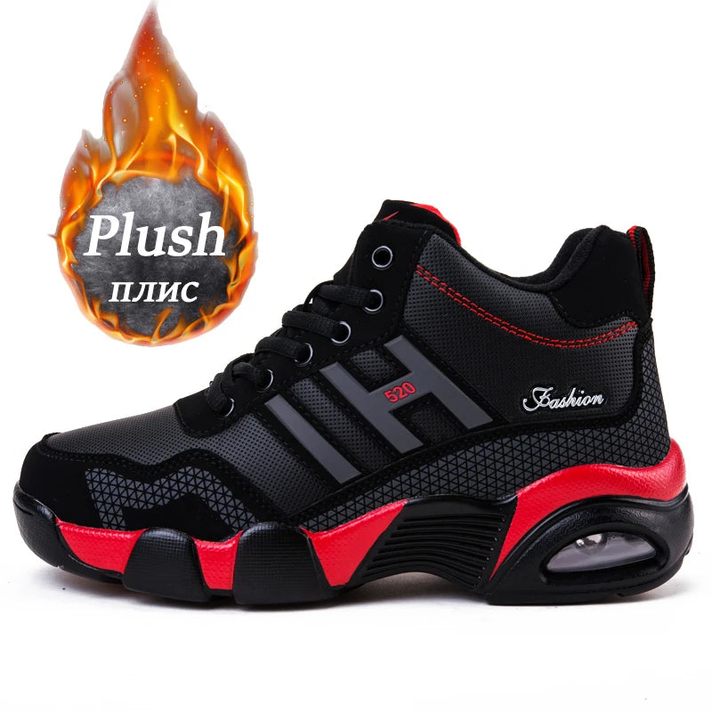 Men’s Winter PU Leather Boots | Waterproof Warm Trekking Sneakers