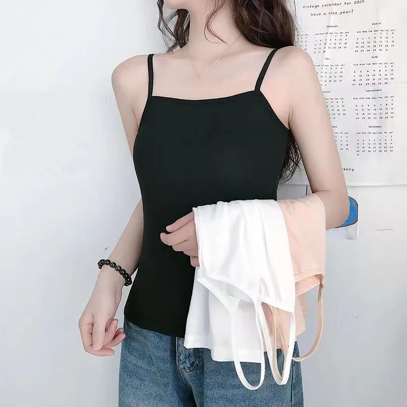 Women’s Slim Camisole Crop Top | Summer Y2K Korean Tee