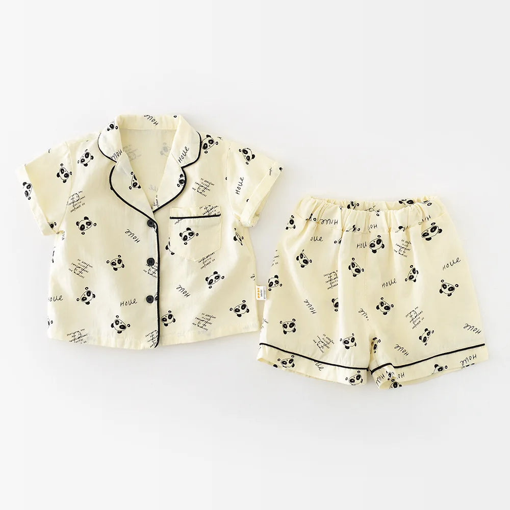 Kids Summer Pajama Set | Cartoon Print Two-Piece