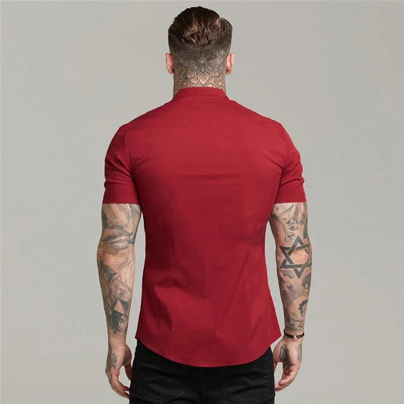 Men’s Slim Fit Short Sleeve Shirt | Summer Dress