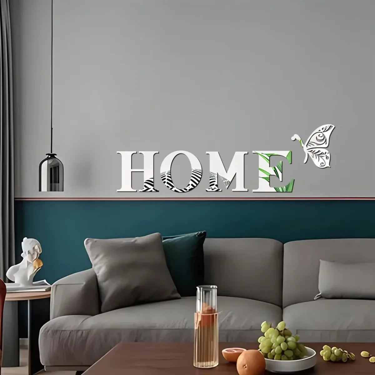 Home Logo 3D Mirror Wall Sticker – Stylish Entrance
