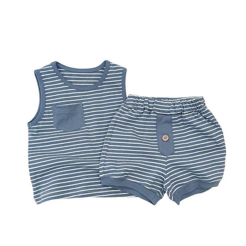 Kids Summer Stripe Clothing Set | 2-Piece Toddler Outfit for Boys & Girls