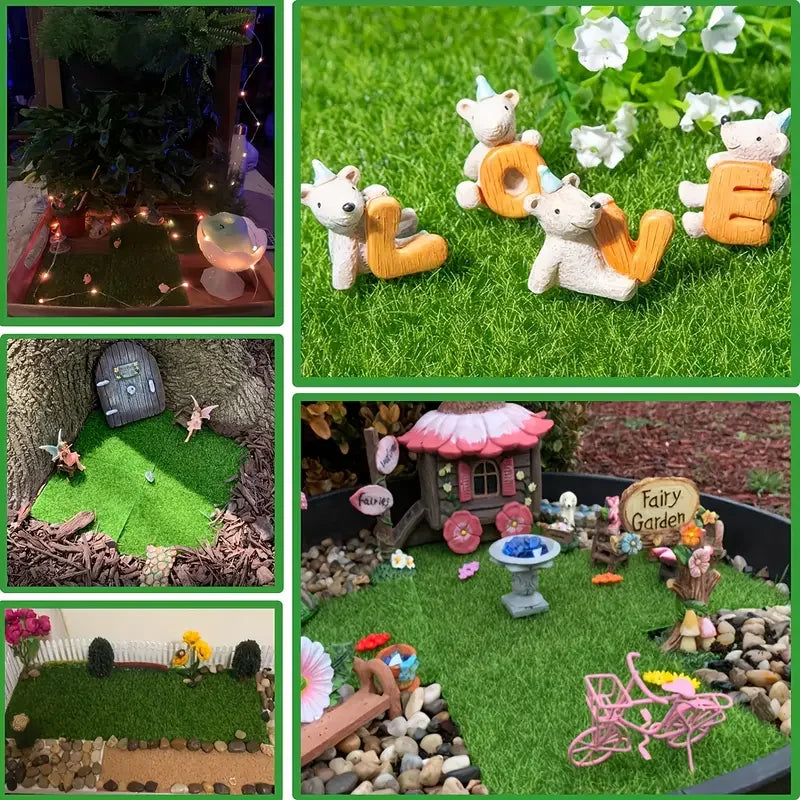 3 pieces of fairy garden grass, toy house decoration micro artificial craft grass, DIY decoration, mini model design accessories