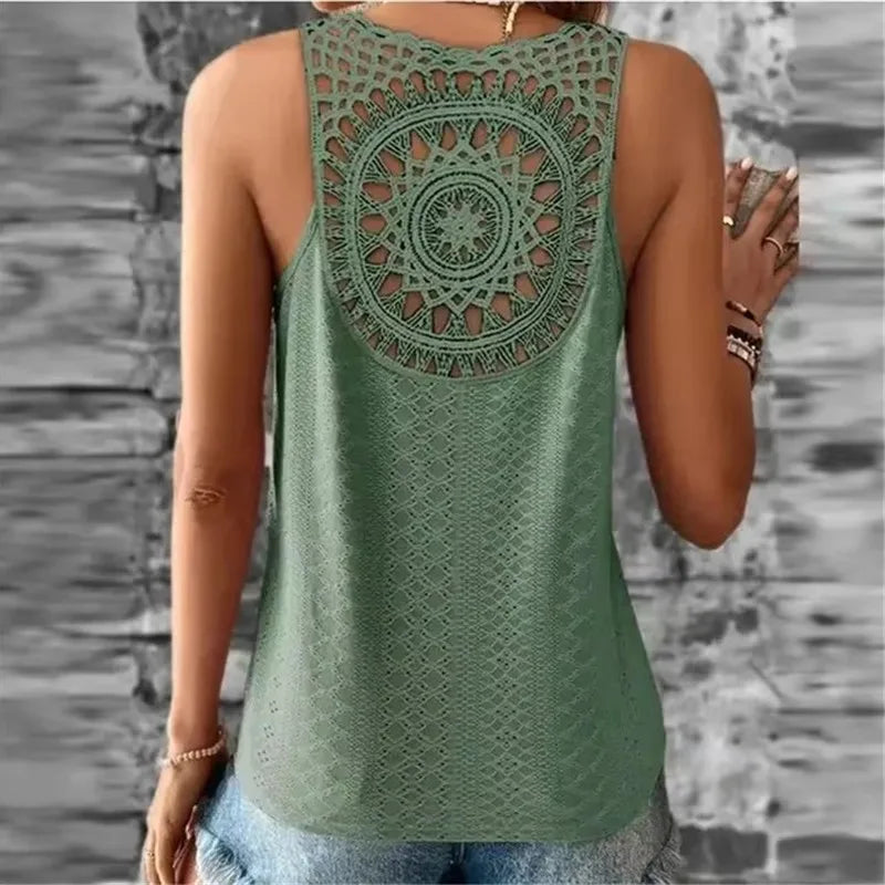Women’s Backless Sleeveless Vest | Casual Summer Top