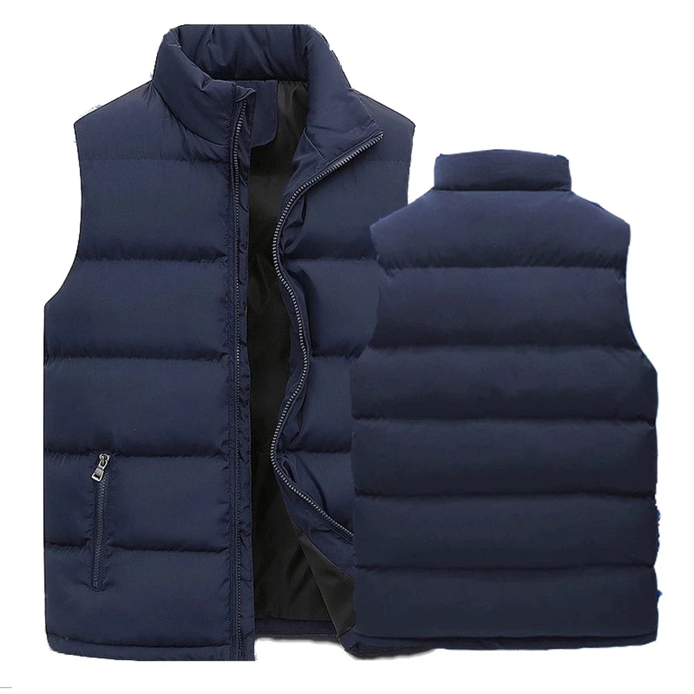 Men’s Warm Sleeveless Vest Jacket Winter Waterproof Waistcoat