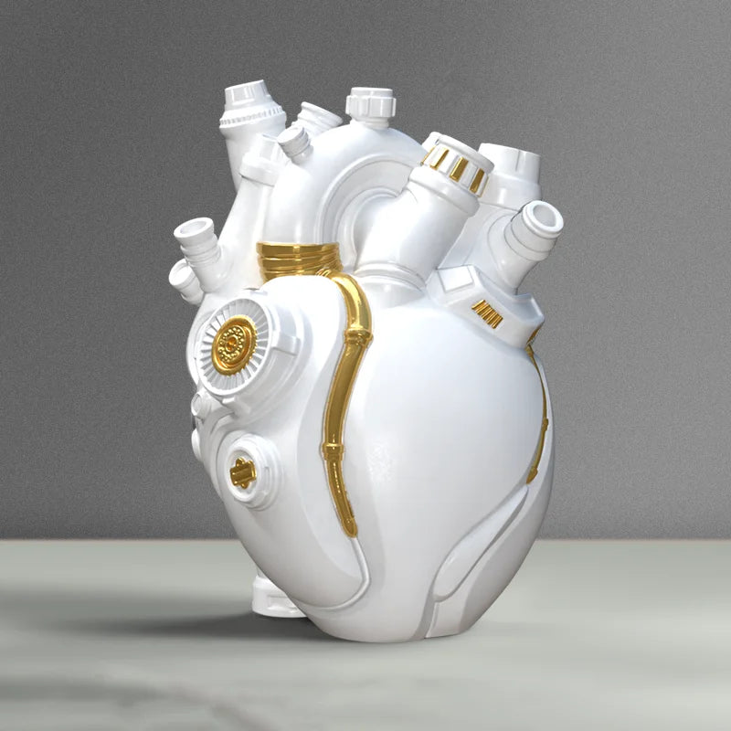 Mechanical Heart Cardiac Vase – Resin Home Decor & Unique Flower