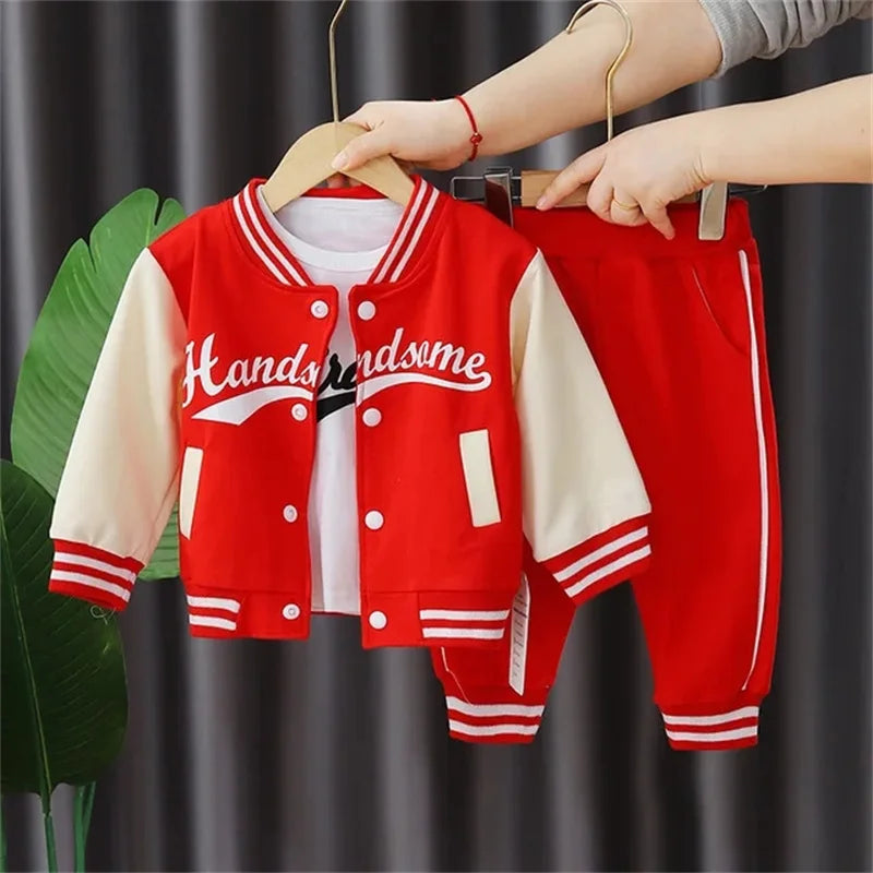 Kids Baseball Clothing Suit | Boys & Girls 3-Pcs Sports Tracksuit