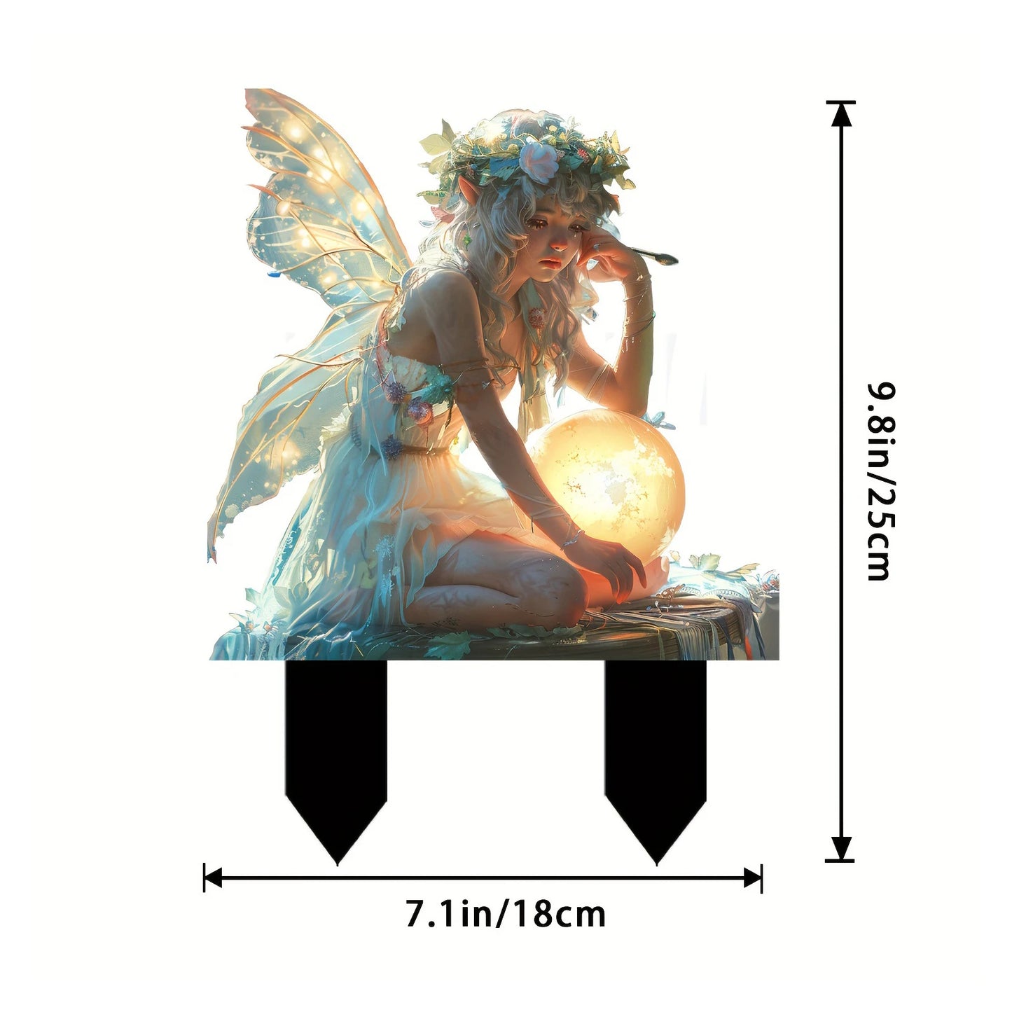 Fairy Garden Stakes Garden 2D Acrylic fairy Stakes Flower fairy outdoor ground plug Garden fairy ground plug for Yards Patio