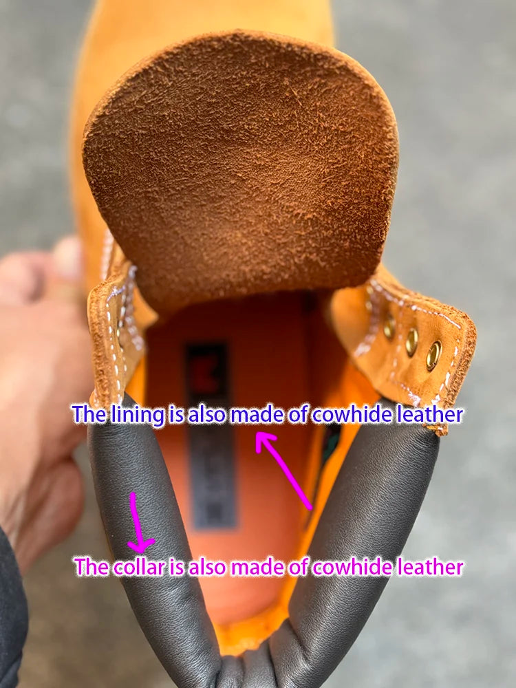 Men’s Genuine Leather Outdoor Boots | 2025 Casual Waterproof Shoes