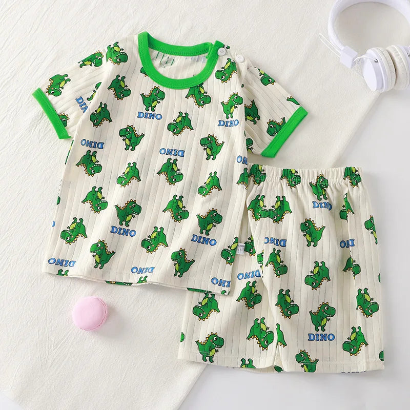 Kids Summer Clothing Sets | Cartoon Print T-Shirts & Shorts