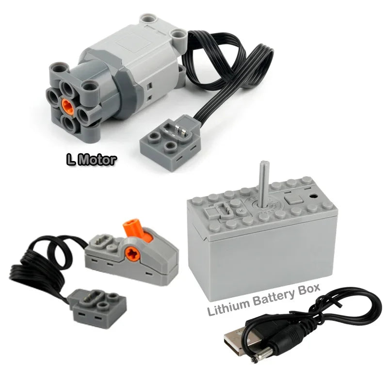 Servo Motor & Lithium Battery Box | Technical Building Blocks Parts