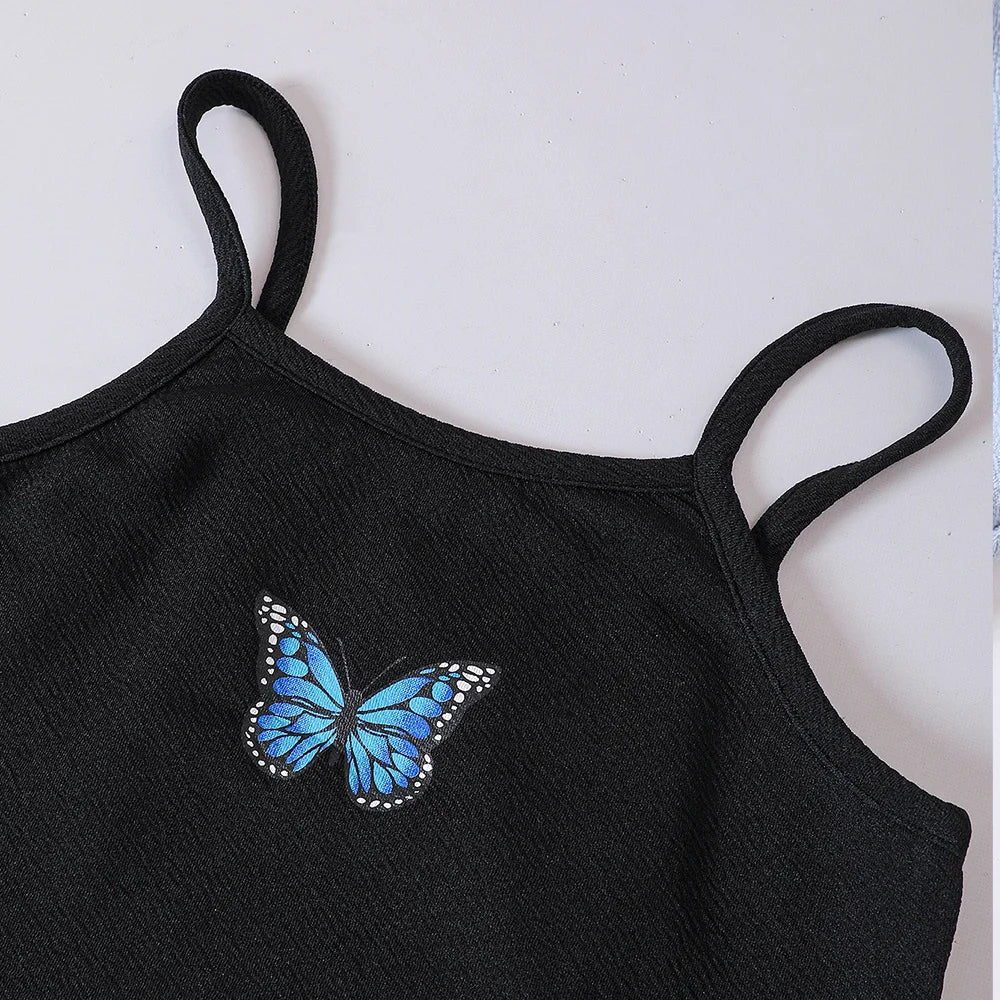Girls Autumn Casual Clothing Set | Long Sleeve Top & Printed Cami