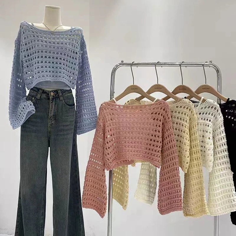 Crochet Knit Beach Top | Women’s Boho Summer Cover Up