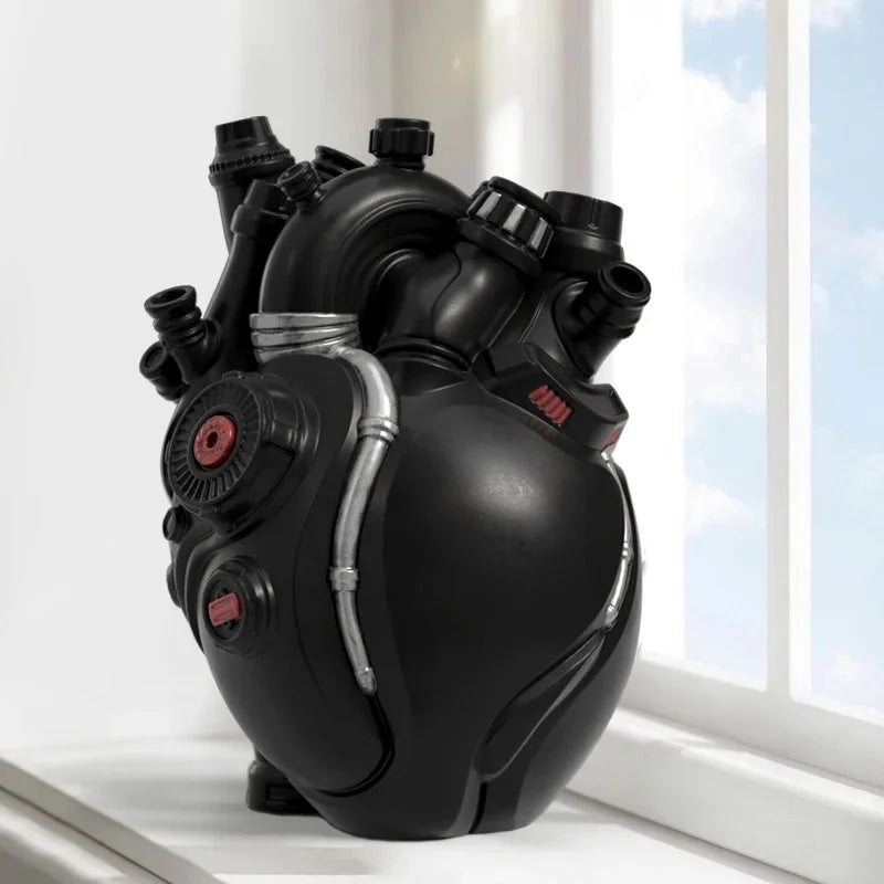 Mechanical Heart Cardiac Vase – Resin Home Decor & Unique Flower