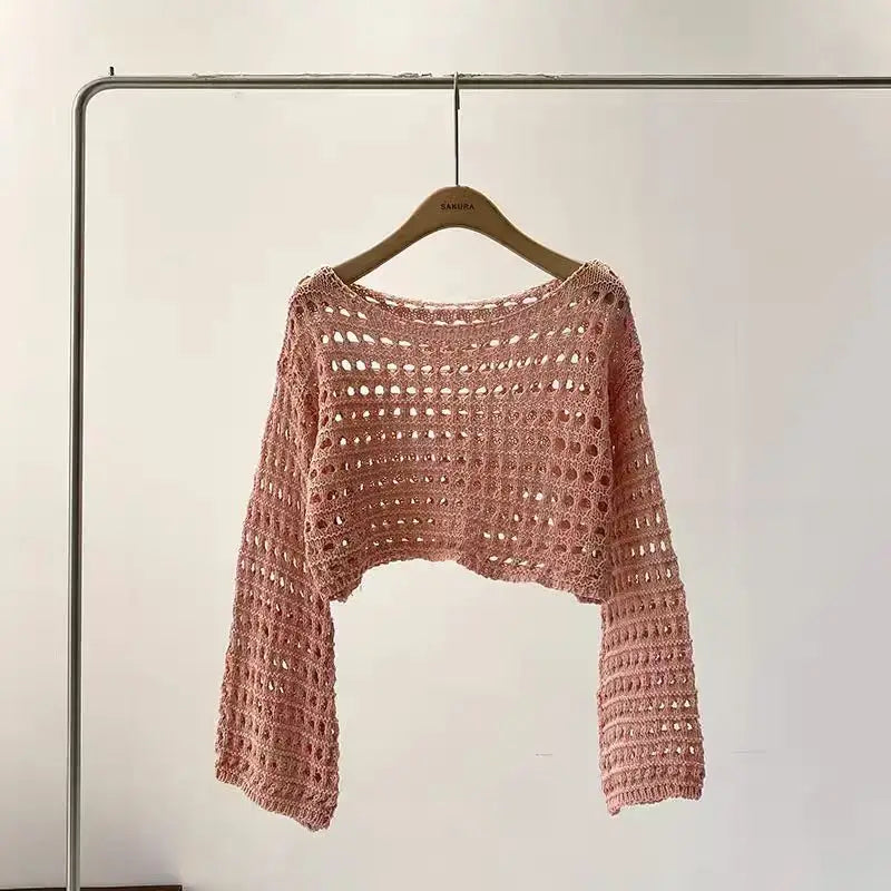 Crochet Knit Beach Top | Women’s Boho Summer Cover Up