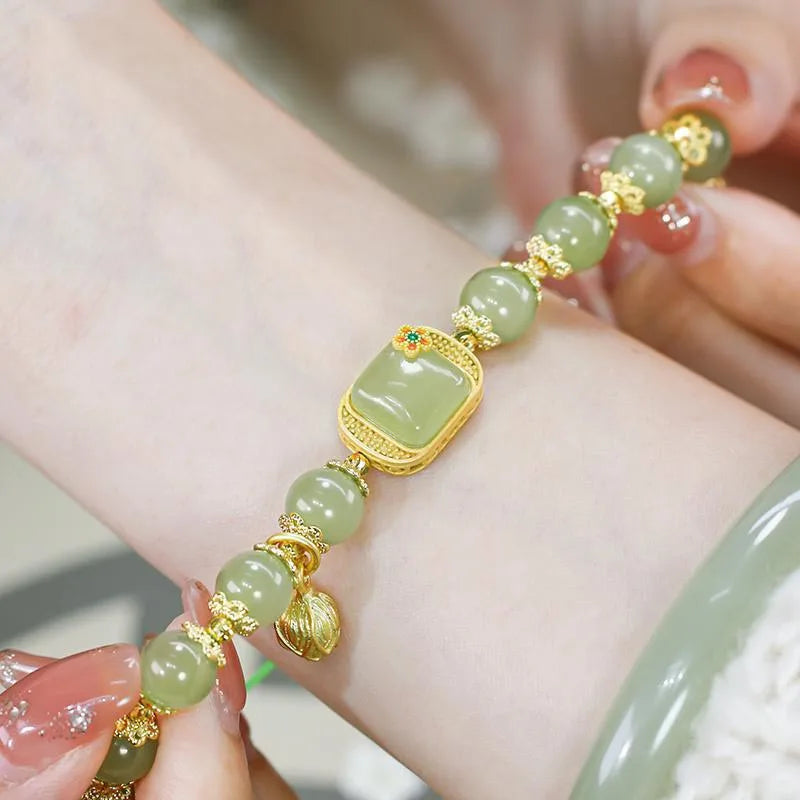 Natural Hetian Jade Bracelet | Elegant Jewelry for Women & Weddings