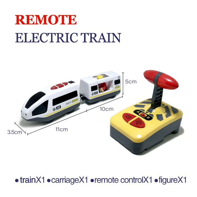 Remote Control Toy Cars & Electric Train Set | Kids Wooden Track Toys