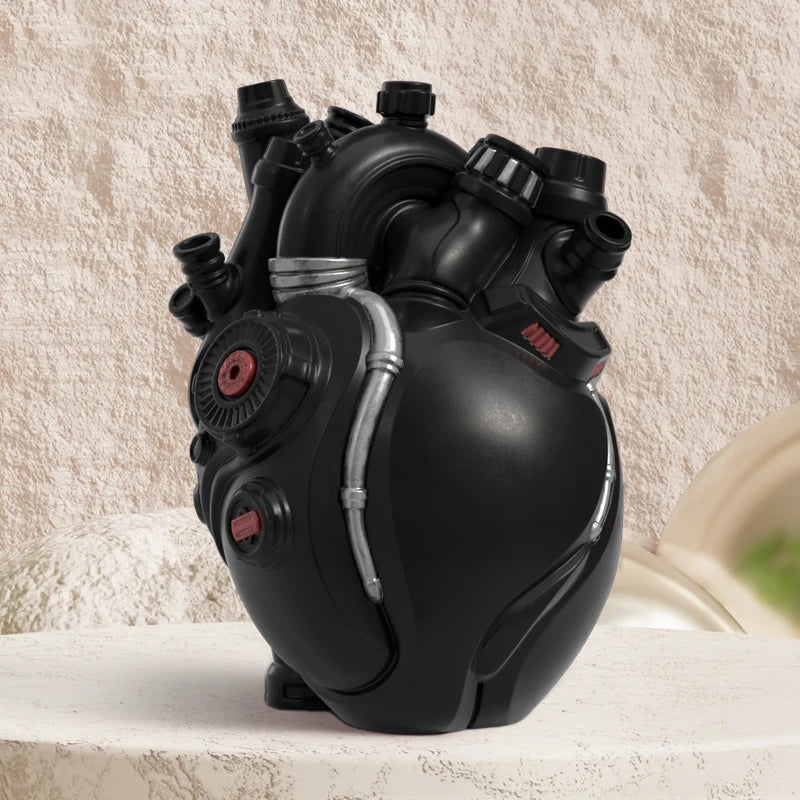 Mechanical Heart Cardiac Vase – Resin Home Decor & Unique Flower