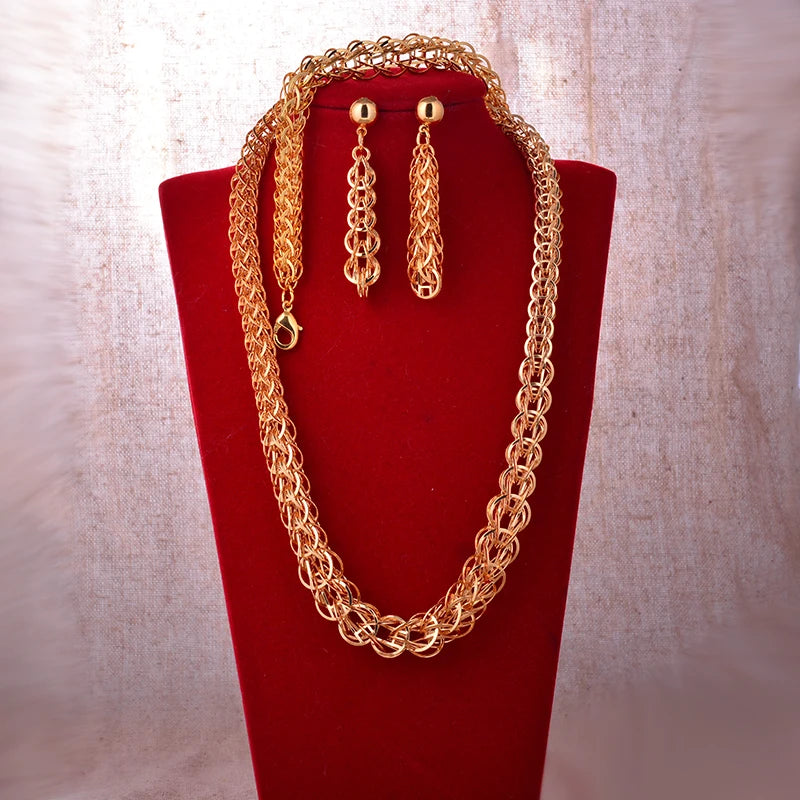Dubai Gold Plated Jewelry Set | Romantic Nigerian Wedding Gift
