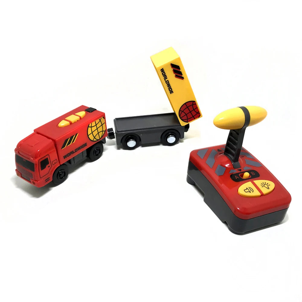 Remote Control Toy Cars & Electric Train Set | Kids Wooden Track Toys