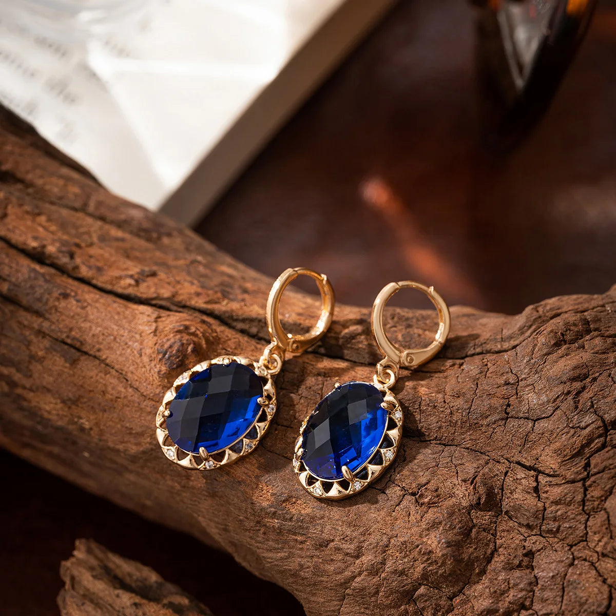 Gold Plated Copper Jewelry Set | Blue Zirconia Accent Accessories