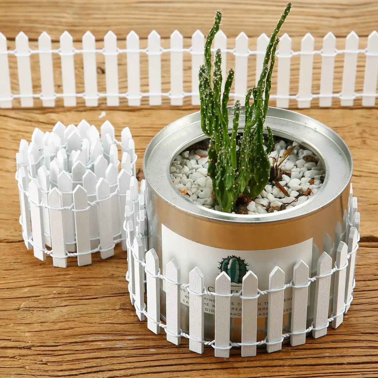 Miniature Fairy Garden Fence 5 x 90cm Mini Wooden Fence DIY Fairy Garden Accessories Wood Barrier Dollhouse Home Craft Decor