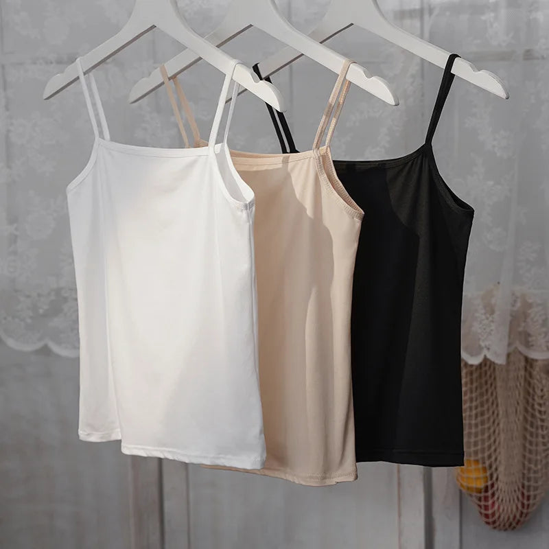 Women’s Cotton Spaghetti Strap Crop Top | Summer Casual