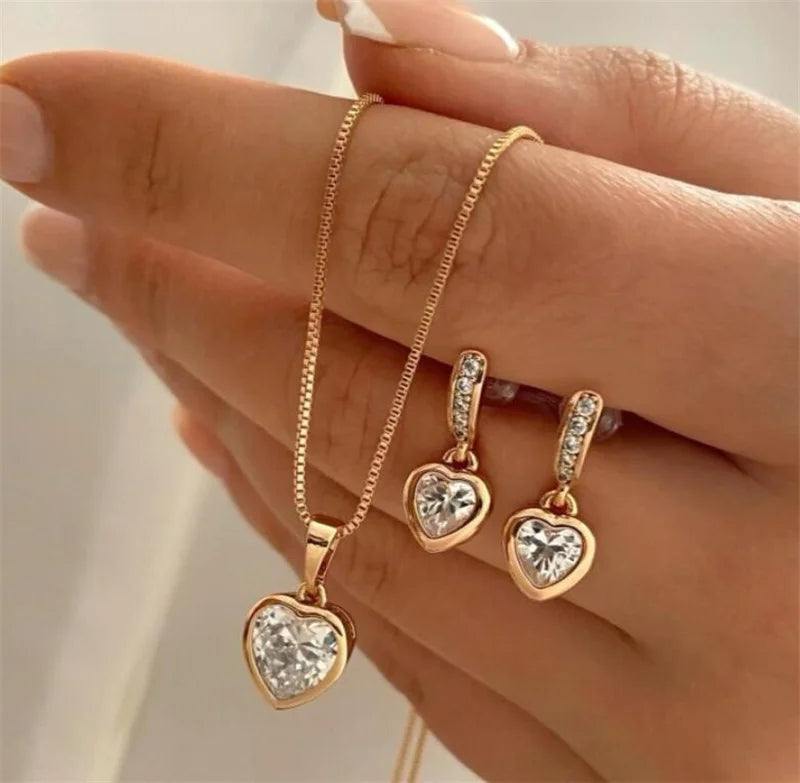 3-Pcs Round Pearl Jewelry Set | Earrings & Pendant Necklace