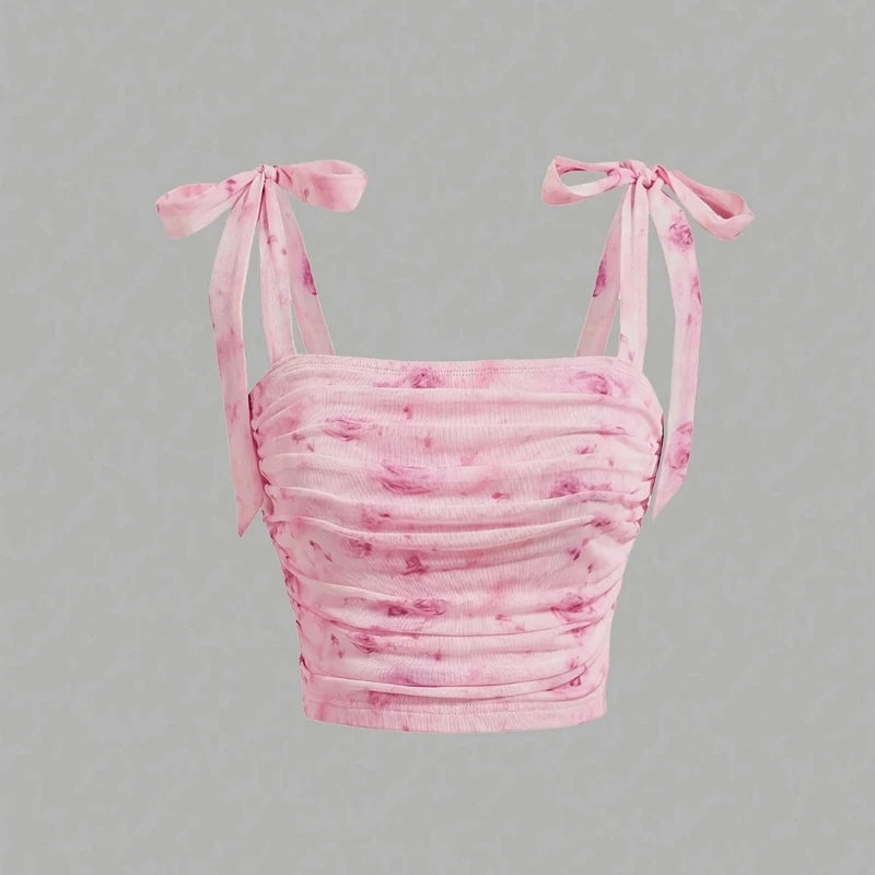 Tie Shoulder Crop Top | Women’s Y2K Summer Streetwear
