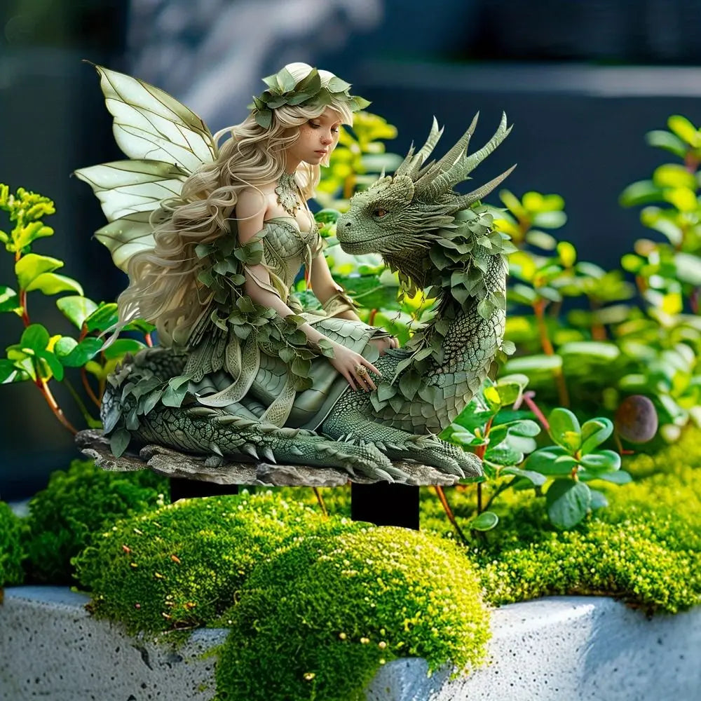 Micro Landscapes Acrylic Fairy Mini Figurine Cute Artificial Garden Floor Plugs Waterproof Creative Garden Stake Flower Pot