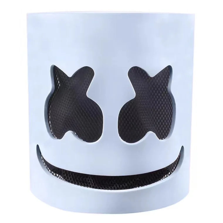 Full Face LED Neon Mask | Light-Up Marshmallow DJ Cosplay Mask