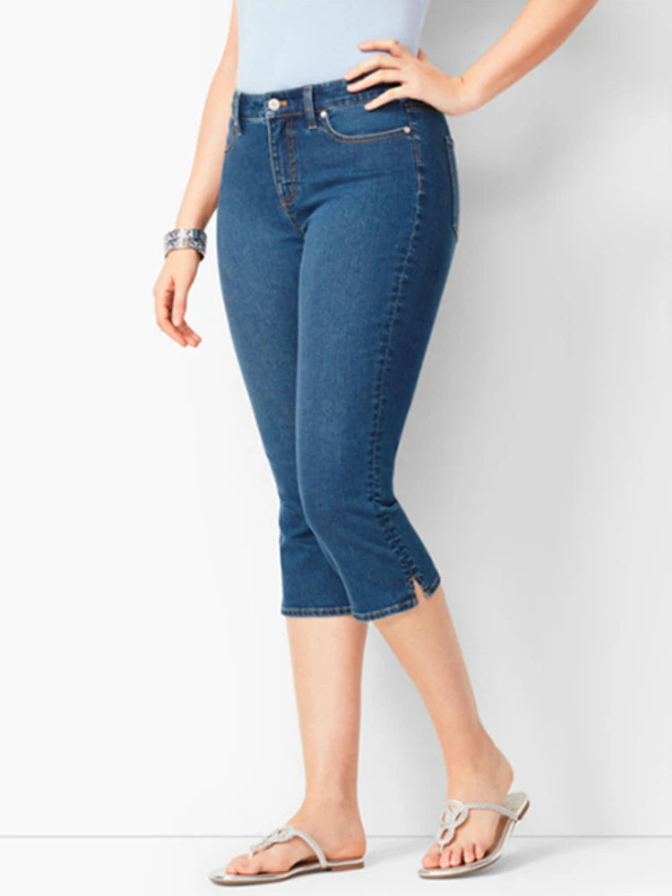 Black Cropped Skinny Jeans | Women’s High Waist Denim