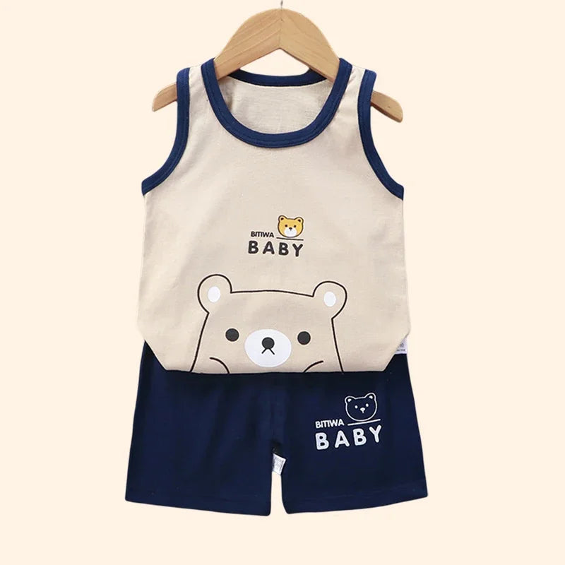 Kids Summer Clothing Set | Cotton Vest
