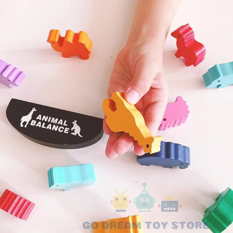 Wooden Balance Blocks | Animal & Dinosaur Montessori Stacking Toy