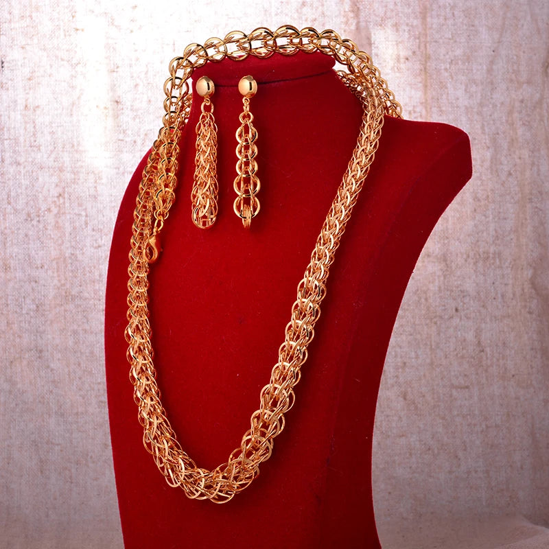 Dubai Gold Plated Jewelry Set | Romantic Nigerian Wedding Gift