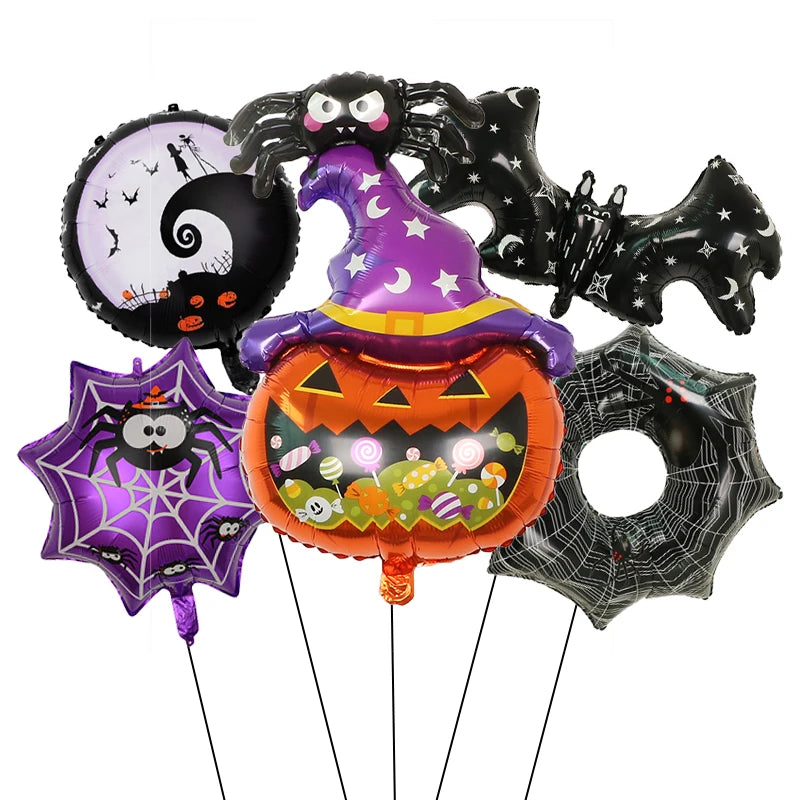 Pumpkin & Ghost Balloons | Spider & Bat Foil Party Supplies