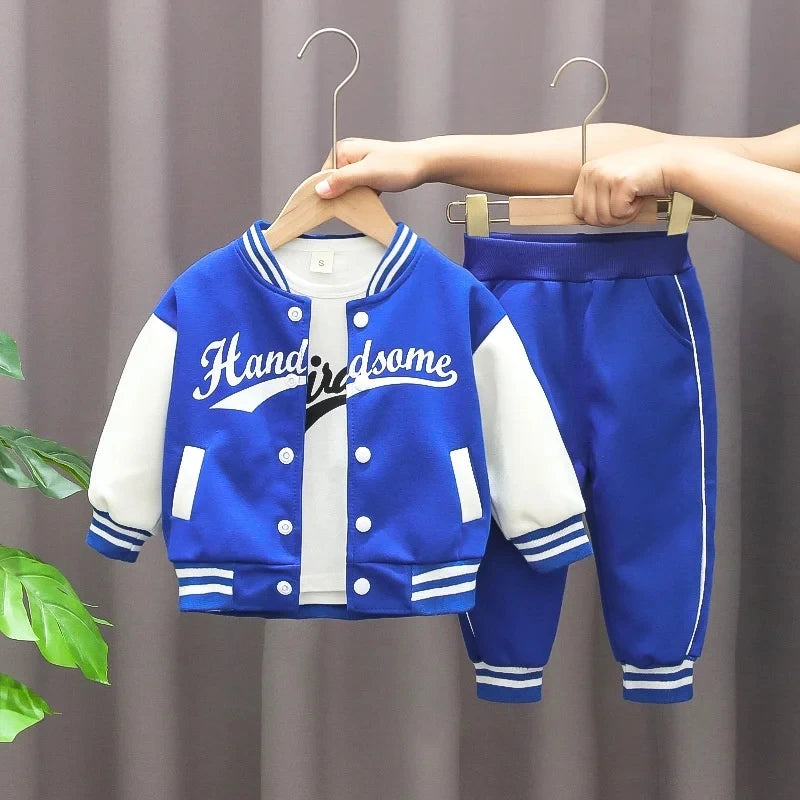 Kids Baseball Clothing Suit | Boys & Girls 3-Pcs Sports Tracksuit