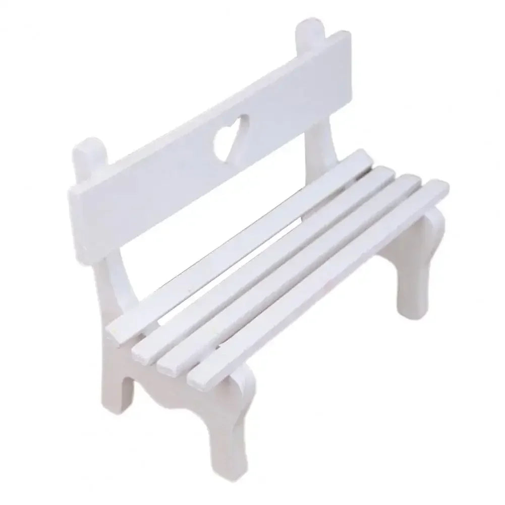 Mini Bench Miniature Fairy Garden Figurines DIY Craft Micro Landscape Dollhouse Wood Statue Home Decoration Sculptures Garten