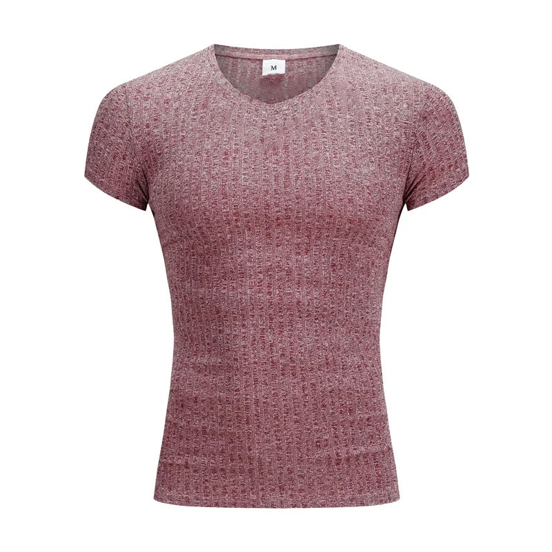 Men’s V-Neck Short Sleeve Slim Fit Sports T-Shirt