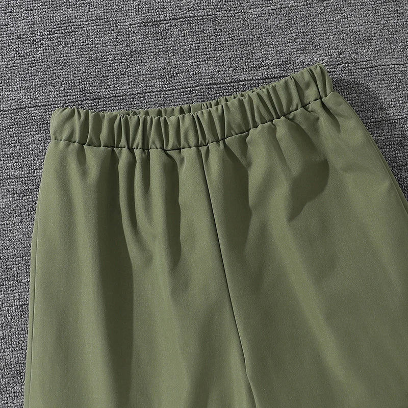 Girls’ Clothing Set 4-7 Years | White Printed Long Sleeve & Army Green Pants